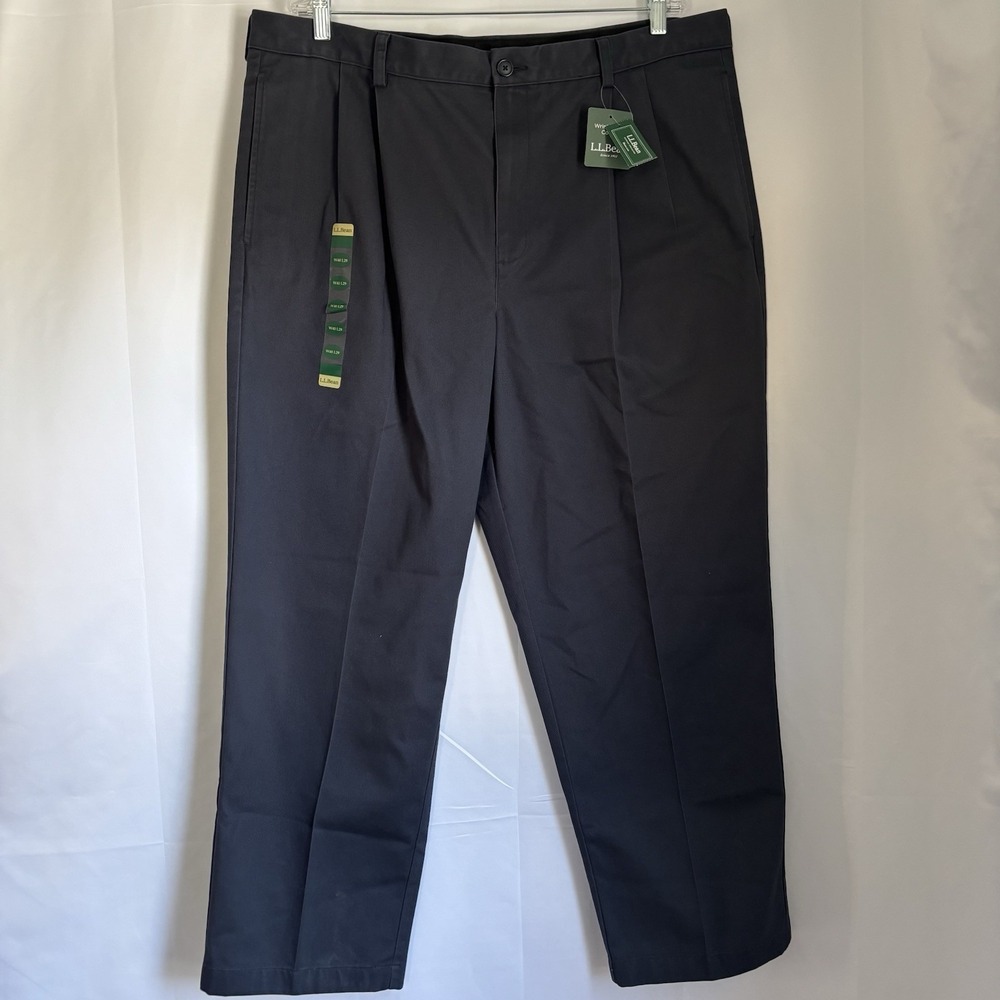 NWT LL Bean Men's Double L Chino 40x29 Classic Fit Navy Cotton